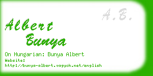 albert bunya business card